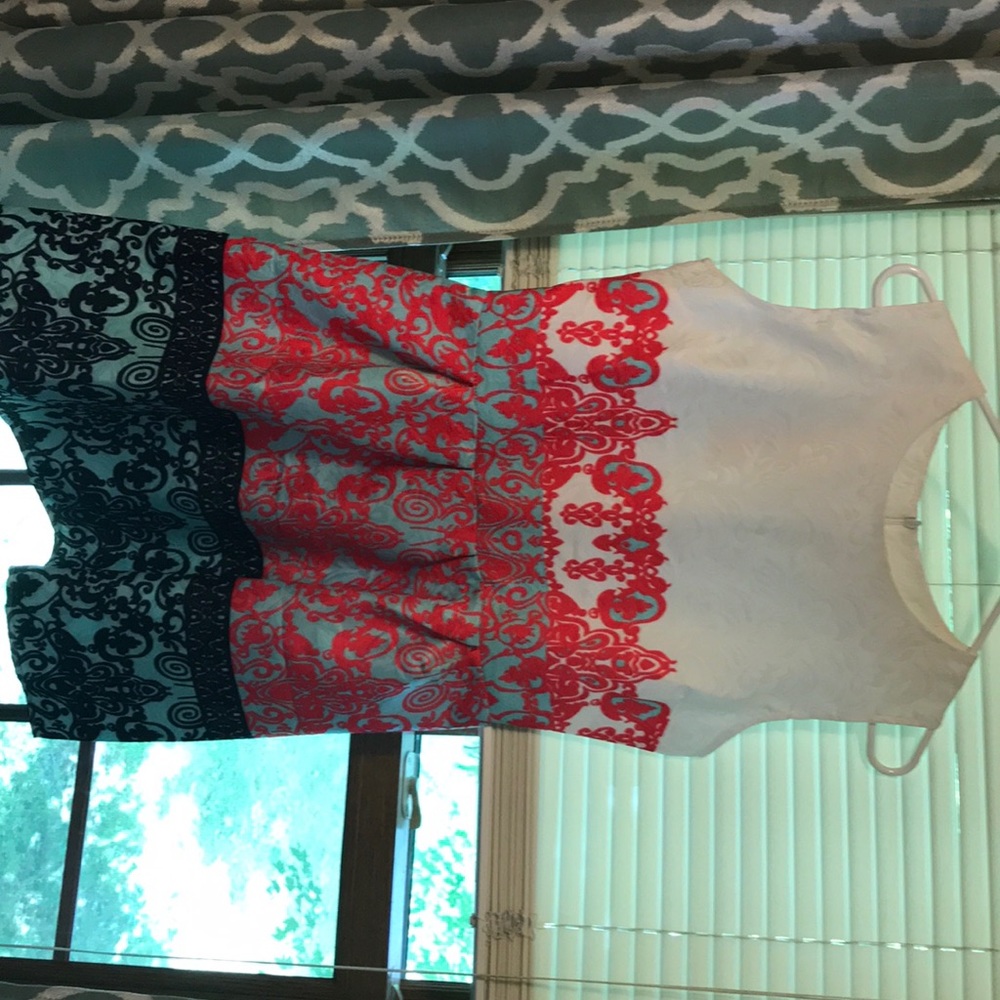 Never worn dress blue pink, white and teal!